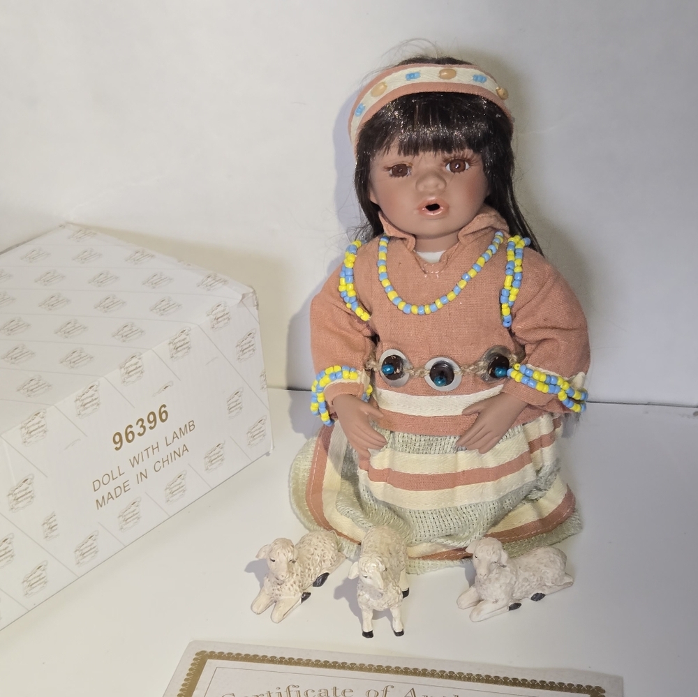 Native American Doll with Beaded Dress